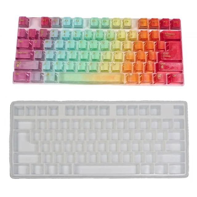 Molde Silcione 517F para Teclado: Ideal para Sabonetes, Chocolates e Artesanato com Resina e Argila
