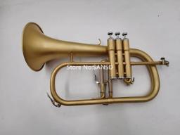 Produto real bb tune Flugelhorn instrumento musical profissional banhado a latão com bocal de caixa - Image 3