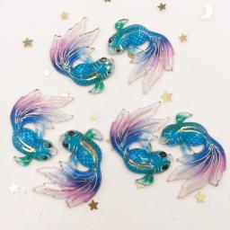 8 pçs resina bling colorido peixinho gemas flatback strass scrapbook casamento 1 buraco apliques diy acessórios og58 - Image 6