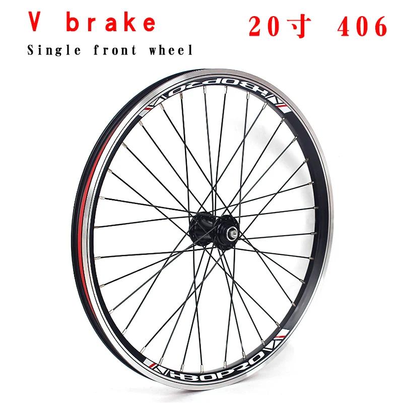 Rodado de bicicleta dobrável com freio a disco, Rodas de liga de alumínio, V Freio, Rodas de bicicleta, 2 Rolamentos, 7-10Speed, 20 polegadas, 406, 451, 74mm, 20, 24, 32H - Image 1