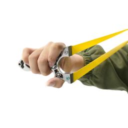 Material de aço inoxidável catapulta slingshot de metal completo tiro ao ar livre caça pássaro poderoso equipamento ferramentas profissionais - Image 5