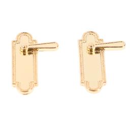 Liga porta pull alças para bonecas, acessórios em miniatura, Dollhouse para crianças, brinquedos para crianças, fechaduras, 1:12, 2 peças por lote - Image 2
