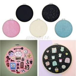 Exibição de pino de broche, placa de glitter para pendurar na parede, aro bordado - Image 1