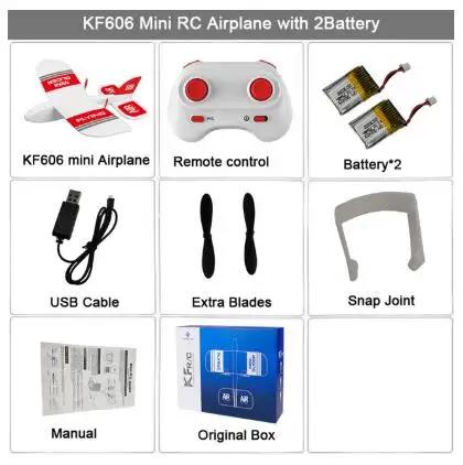 Kf606 Mini Avião Planador RC Espuma EPP 25cm Voo Indoor/Outdoor