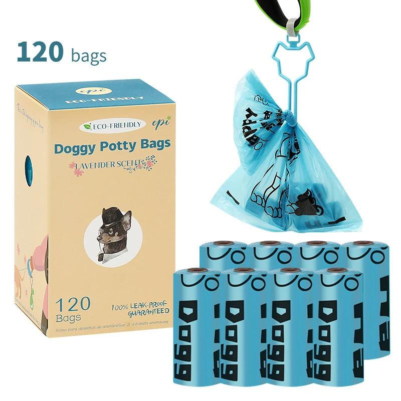 Benepaw sacos de cocô de cachorro biodegradável mão livre clipe eco-friendly à prova de vazamento forte saco de lixo para animais de estimação fácil de rasgar 120/270 peças - Image 1