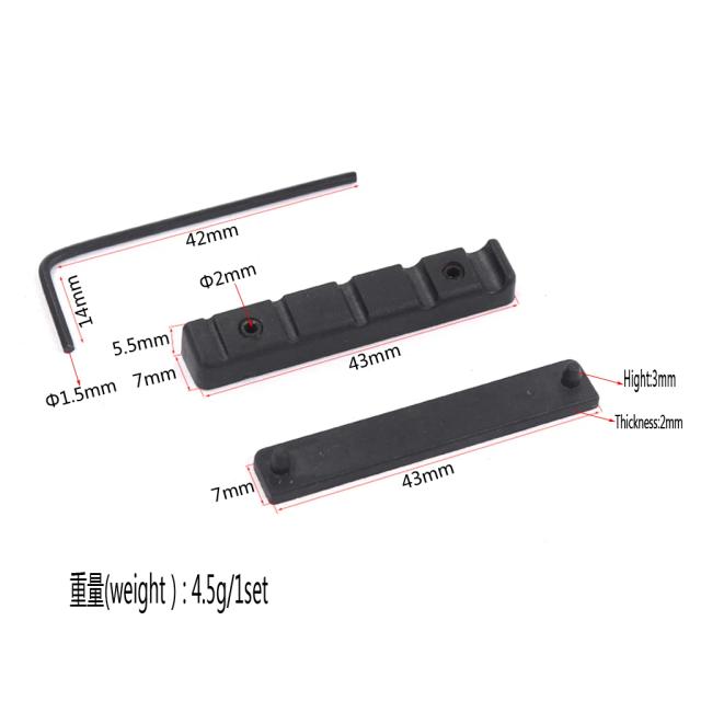 Porca de Ponte para Guitarras de 5 Cordas - 43mm Pom para Instrumentos Musicais