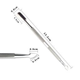 130*8mm duplo lado manicure cutícula empurrador dupla cabeça limpa polonês guarnição take-gel caneta cutícula de aço inoxidável prego empurrar ferramenta 1 pçs - Image 4