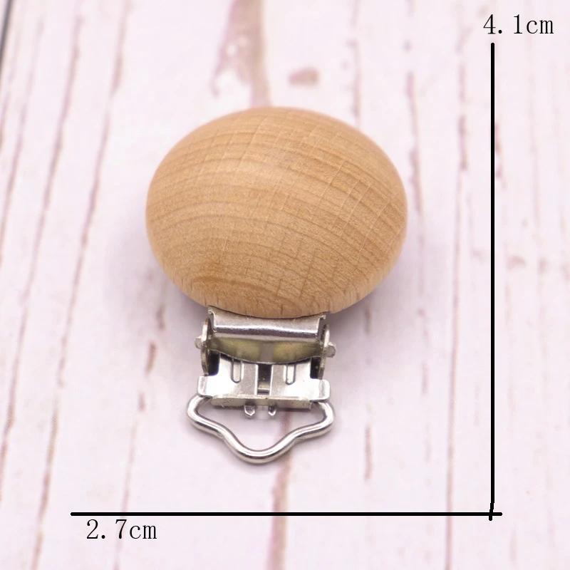 Faia Clipe de madeira para a dentição do bebê, forma do coração animal, manequim chupeta, suporte de corrente, DIY Acessórios, Food Grade, 5pcs por lote - Image 1
