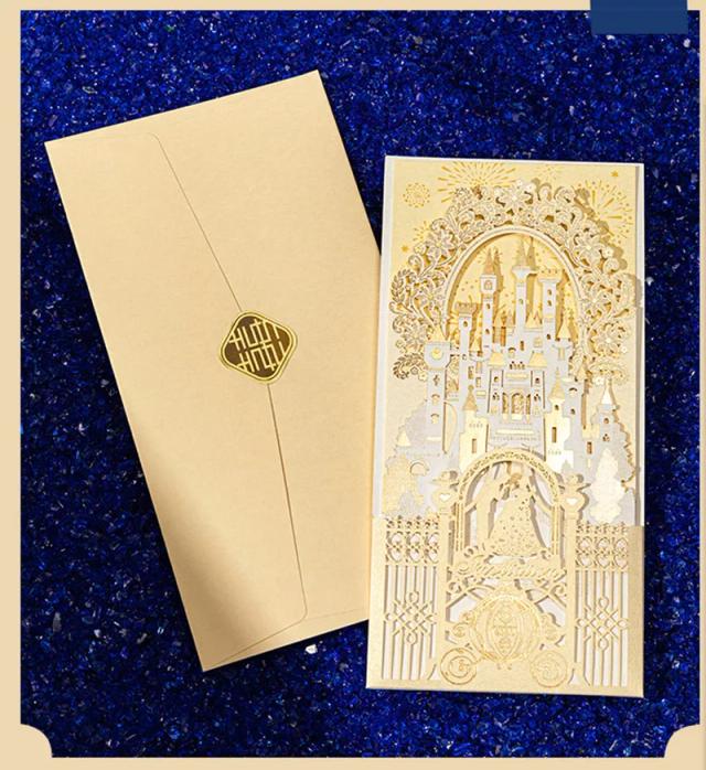 Convites de Casamento em Formato de Coração Oco com Cartão Interno e Envelope Personalizado para Comemorações de Noivado e Casamento