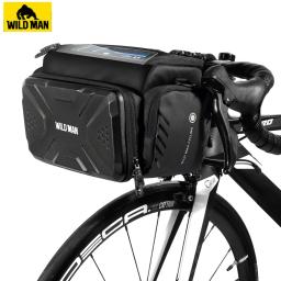 Wild Man Bolsa com Grande Capacidade para Bicicleta, Mala à Prova D'Água para Guidão, Acessórios para Tubo Dianteiro e Bagageiro, Saco para Ciclismo MTB - Image 1