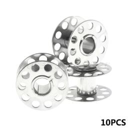 10 pçs/pçs/set bobinas spool máquina de costura artesanato ferramenta aço inoxidável suprimentos de costura bobinas spool para o irmão janome singer 2x1cm - Image 1