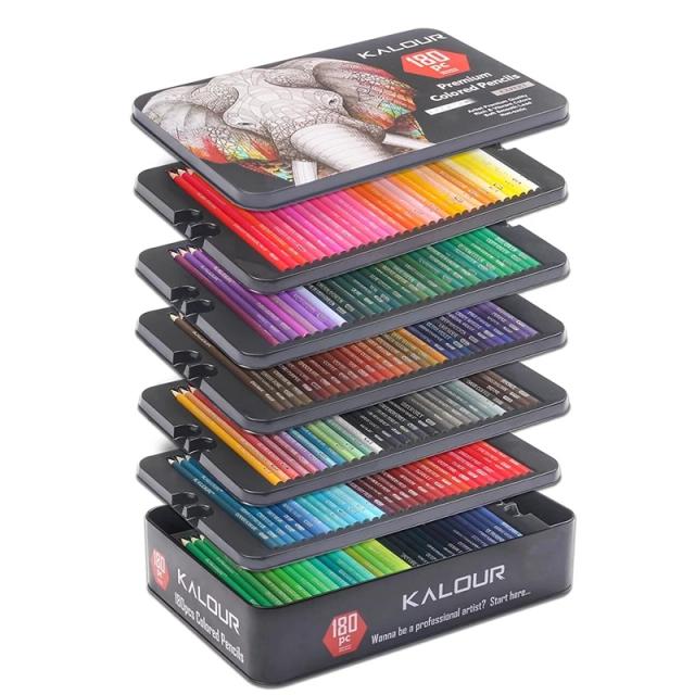 Conjunto Exclusivo de Lápis de Cor Oleosos com 180 Cores para Arte Profissional - Presente Perfeito para Feriados