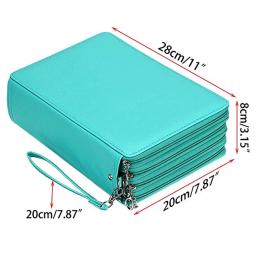 Estojo portátil colorido para lápis, à prova d'água, grande capacidade, em couro pu, suprimentos para arte, para estudantes, presentes, 200 unidades - Image 3