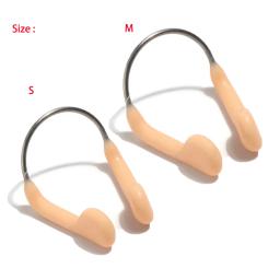 1/2/3 pces durável sem-skid macio silicone fio de aço nariz clipe para natação mergulho esportes aquáticos natação nariz clipe cor da pele - Image 5