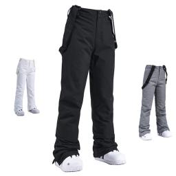 Alta qualidade das mulheres dos homens inverno grosso quente calças de esqui à prova de vento à prova dwindproof água suspender calças neve snowboard plus size - Image 1