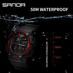 Sanda-relógio digital à prova d'água para homens, cronógrafo, esportes, natação, estilo g, 50m - Image 3