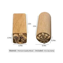 Olaria Embossing Tool Textura de madeira, Block Stamp for Polymer Clay Ceramic, DIY Emboss Modeling Tool, Selos de madeira - Image 6