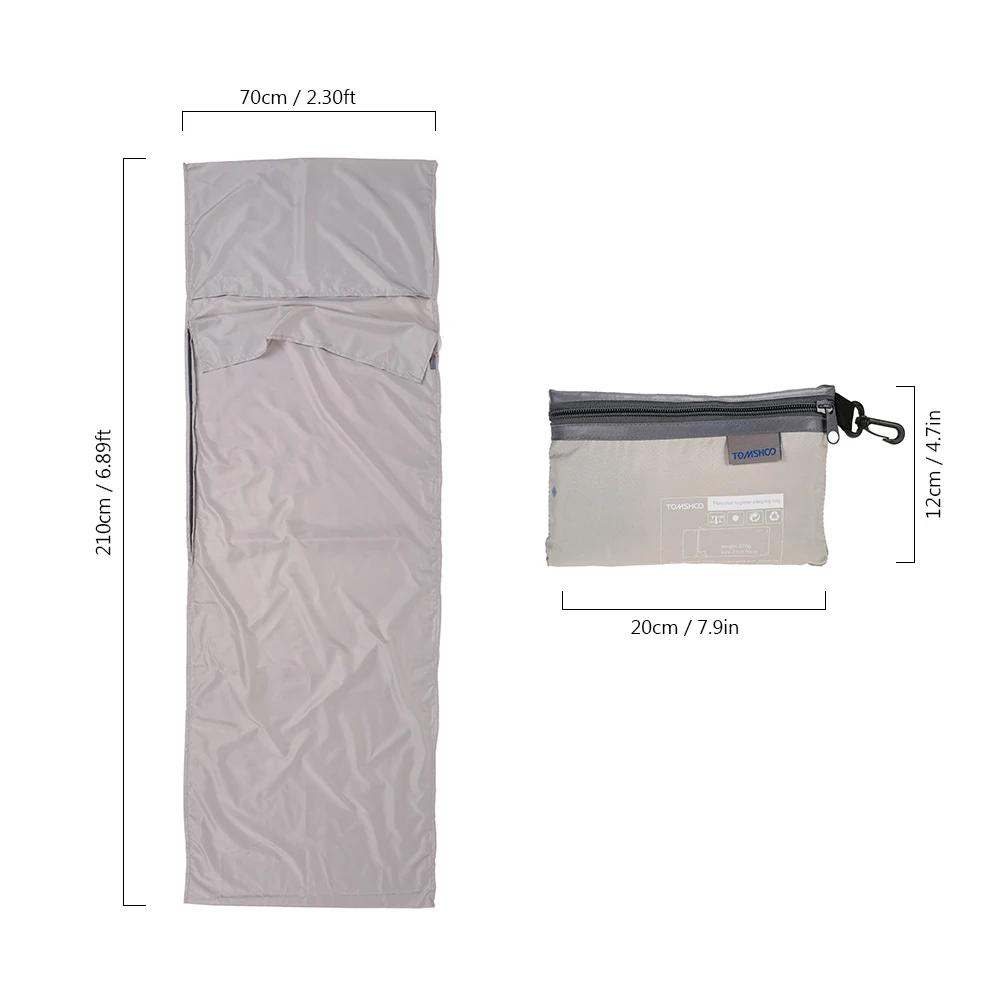 Tomshoo-Poliéster portátil saco de dormir, forro com fronha, Camping, Caminhadas, ao ar livre, Viagem, Pongee, saudável, 70x210cm - Image 1