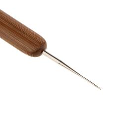 Agulhas de crochê para tecelagem de cabelo de bambu, ferramenta de ganchos de 0.5mm 0.75mm de cabelo, gancho de crochê - Image 4