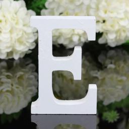 Letras brancas de madeira e espessura criativa, alfabeto para festa de casamento, aniversário, decoração de casa, artesanato, design de artesanato personalizado - Image 1