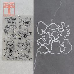 Molde de corte de madeira e flores para molde, estênceis para scrapbook 2020, álbum, cartões, gravação transparente b2, para animais - Image 1