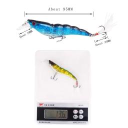 Ataque completo camarão isca de pesca 13.6g/9.5cm afundando plástico artificial poleiro de camarão swimbait hart isca wobblers leurre enfrentar - Image 4