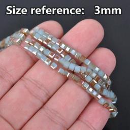 Quadrado Facetada Checa Contas De Vidro De Cristal, Artesanato solto, DIY Fazer Jóias, Lote Por Atacado, 3mm, 4mm, 6mm, 8mm, 10mm, Cubo - Image 2