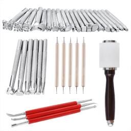 IMZAY-Conjunto De Ferramentas De Carimbo De Couro, Carimbos De Artesanato De Couro Manual DIY, Padrão De Arte, Conjunto De Ferramentas De Impressão De Estampagem - Image 1
