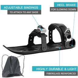 Mini patins curtos para esquis de neve, bota de esqui ajustável, sapatos de inverno, skiboard snowblade, novo esporte no Snow Resort - Image 2