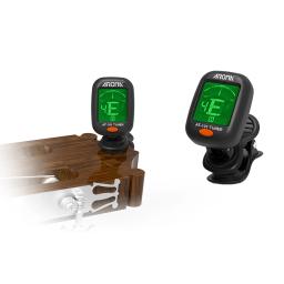 Afinador digital com prendedor aroma at-101, equipamento dobrável e giratório de alta sensibilidade para violão, baixo cromático, violino e ukelele - Image 6