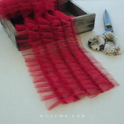 Tecido de malha macia, artesanato de costura plissado, DIY Bolo Saia Material, Rosa Verde e Azul, atacadores de clarete, 18cm de largura, 1m - Image 6