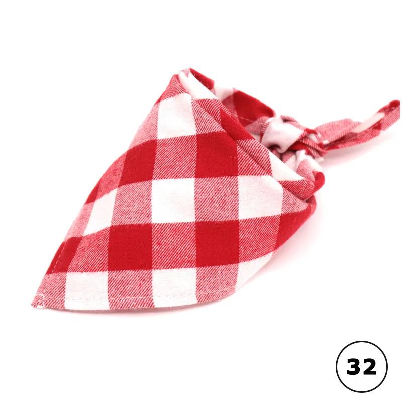 Bandanas do cão grande lenço do animal de estimação bandana para o cão algodão xadrez lavável laço colar gato filhote de cachorro triangular cachecol bib acessórios do cão - Image 1