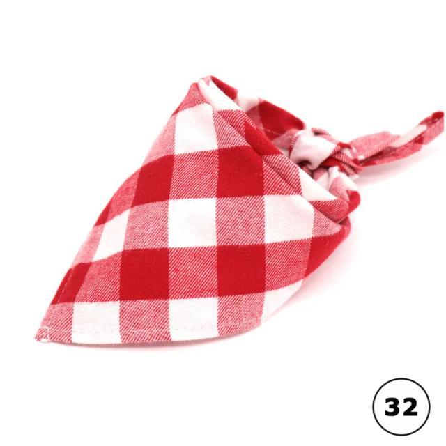 Bandana para Cães Grandes em Algodão Xadrez – Lenço Lavável e Atraente para Pets com Estilo