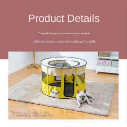 Gaiola do animal de estimação portátil tenda para o cão ao ar livre dobrável casa gaiola gato canil do filhote de cachorro cerca redonda gatos suprimentos de produção - Image 4