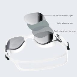 Copozz mulheres homens adultos hd anti-nevoeiro proteção uv óculos de natação esporte aquático mergulho óculos de natação com caixa portátil conjunto - Image 3
