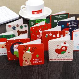 1/12/24/48 pçs/lote Criativo Mini Papai Noel Conjunto Feliz Natal Cartões de DIY Com Envelope Cartão do Ano Novo Cartão de Presentes - Image 1