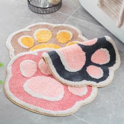 Tapete de banheiro absorvente para pata de gato, antiderrapante, macio, para banheiro, banheiro, quarto, crianças, desenho animado, tapete de chão - Image 2