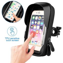 Suporte de telefone à prova d'água, bolsa de guidão de bicicleta e motocicleta com touch screen de 6.4 polegadas, para iphone 12pro samsung - Image 2