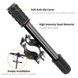 Guiador de Scooter Elétrico Universal para Crianças, Skate Handle Grip Bar, Suporte para Xiaomi M365, Ninebot Max G30, Acessórios Scooter - Image 3