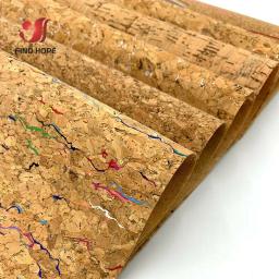 1pc 20cm * 120cm natural cortiça madeira couro tecido impresso colorido arco artesanato saco sapatos material rolo diy - Image 2