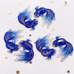 8 pçs resina bling colorido peixinho gemas flatback strass scrapbook casamento 1 buraco apliques diy acessórios estatuetas decoração - Image 2