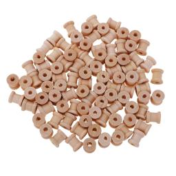 Carretéis de madeira naturais vintage para bordado, ferramentas de costura, organizador do ponto cruz, suporte do fio, DIY, 100pcs - Image 6