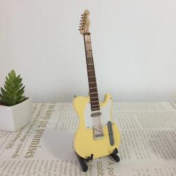 Miniatura de madeira baixo elétrico 20cm, instrumento musical, modelo para 1/6, acessórios de casa de bonecas, figuras de ação - Image 5