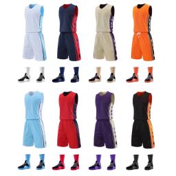 Camisa de basquete dupla face conjunto invertido basquete uniforme masculino impresso esportes terno ambos os lados camisa de treinamento shorts personalizado - Image 6