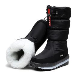 Mulheres botas de neve plataforma botas de inverno grosso pelúcia impermeável antiderrapante botas moda feminina sapatos de inverno pele quente botas mujer - Image 1