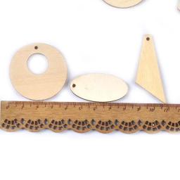 20 pçs forma redonda gota de madeira natural artesanato suprimentos scrapbooking pingente de madeira para brinco diy jóias artesanato 40-50mm m2601 - Image 6