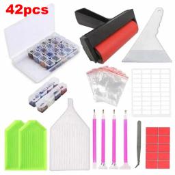 Diamante Bordado Acessórios e Kit de Ferramentas para Adultos e Crianças, Pintura Caixa De Armazenamento, Mosaico Caneta Bandejas, Pinça Rolo, DIY - Image 1