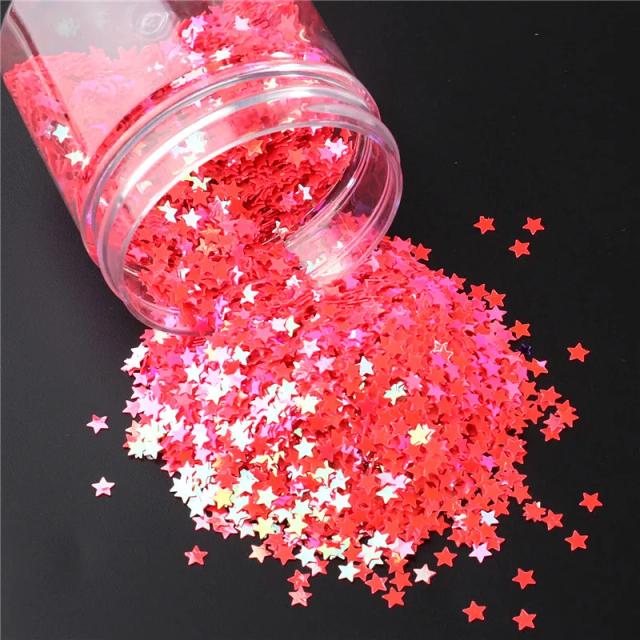 Lantejoulas em formato de estrela para decoração de unhas e artesanato - caixa com glitter inclusa