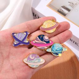 Alfinetes de lapela esmaltados femininos, coleção céu e galáxia estelar, romântico espaço e planeta, emblema de metal dos desenhos animados, bolsa e chapéu, joias astronauta, presentes infantis - Image 5