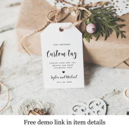 100 pçs etiquetas personalizadas diy artesanal/obrigado você artesanato pendurar tag com corda etiquetas presente embrulho suprimentos favores do casamento - Image 4